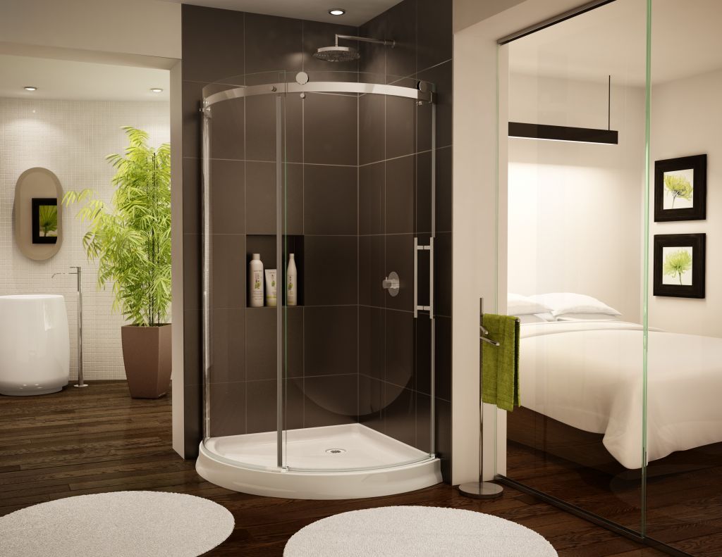 curved shower glass